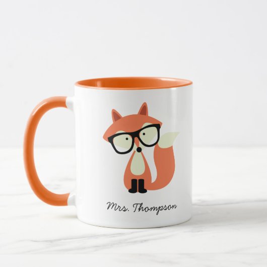 Hipster Red Fox Mok (Links)