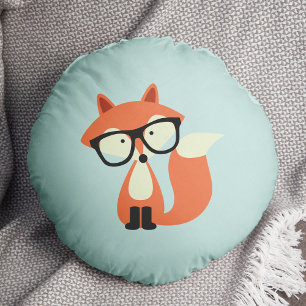 Hipster Red Fox Rond Kussen