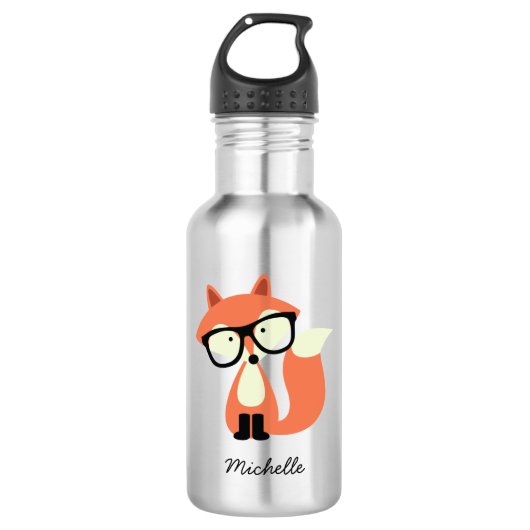 Hipster Red Fox Waterfles (Voorkant)