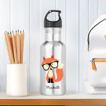 Hipster Red Fox Waterfles<br><div class="desc">Schattig model met hipster fox-illustratie op maat.</div>