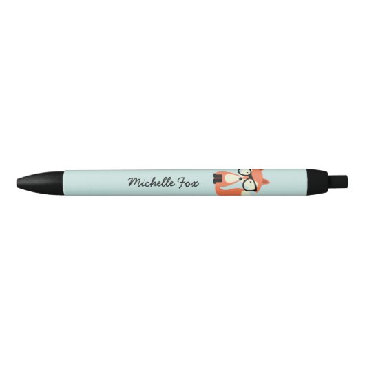 Hipster Red Fox Zwarte Inkt Pen (Voorkant)