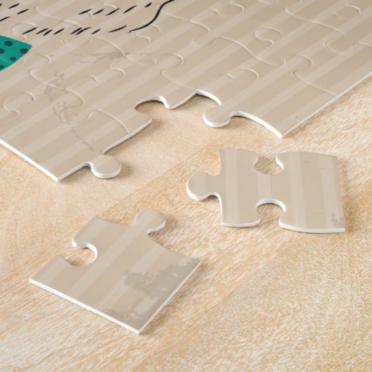 Hipster Reindeer Elk met glazen grijze kerst Legpuzzel (Zijkant)