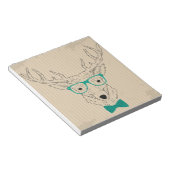 Hipster Reindeer Elk met glazen grijze kerst Notitieblok (Schuin)