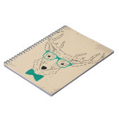 Hipster Reindeer Elk met glazen grijze kerst Notitieboek (Linkerzijde)