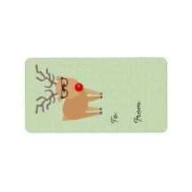 Hipster Reindeer kerstcadeLabel