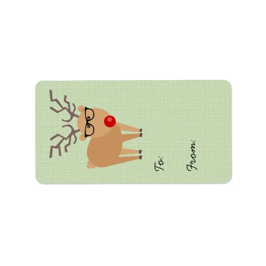 Hipster Reindeer kerstcadeLabel Etiket (Voorkant)