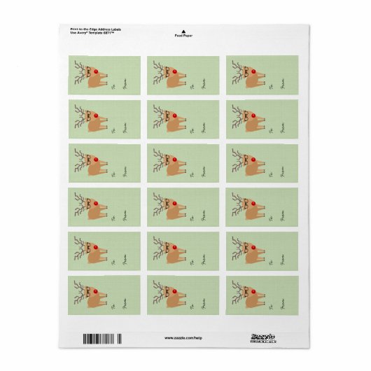 Hipster Reindeer kerstcadeLabel Etiket (Full Sheet)