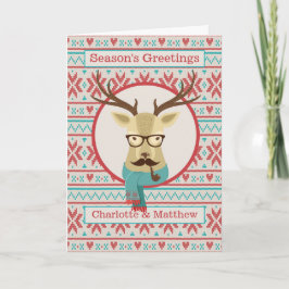 Hipster Reindeer Persoonlijke Kerstmis Kaart