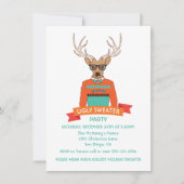 Hipster reinder lelijke kerstfeest sweater party i kaart (Voorkant)