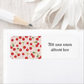 Hipster, retro, cherry, patroon, rood, roze, bleek etiket (Insitu)