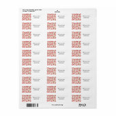 Hipster, retro, cherry, patroon, rood, roze, bleek etiket (Full Sheet)