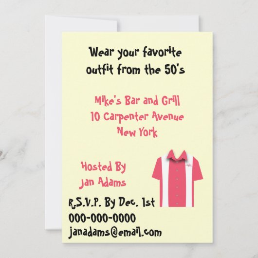 Hipster Retro Pink Bowling Rockabilly Nodig Kaart (Achterkant)