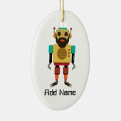 Hipster Retro Robot Keramisch Ornament (Rechts)