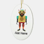 Hipster Retro Robot Keramisch Ornament (Links)