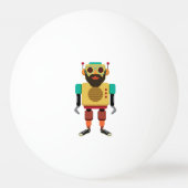 Hipster Retro Robot Pingpongbal (Voorkant)