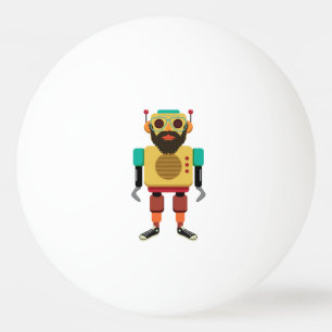 Hipster Retro Robot Pingpongbal
