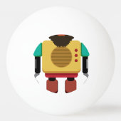 Hipster Retro Robot Pingpongbal (Achterkant)