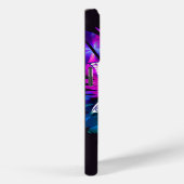 Hipster Retro Tech Blauwgroen Paars Lotus Flower L Case-Mate iPhone Case (Achterkant / Rechts)