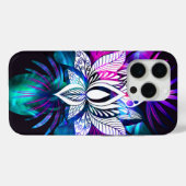 Hipster Retro Tech Blauwgroen Paars Lotus Flower L Case-Mate iPhone Case (Achterkant (horizontaal))