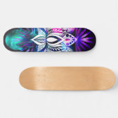 Hipster Retro Tech Blauwgroen Paars Lotus Flower L Persoonlijk Skateboard (Horizontaal)