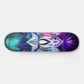 Hipster Retro Tech Blauwgroen Paars Lotus Flower L Persoonlijk Skateboard (Horizontaal)