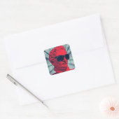 Hipster rood standbeeld vierkante sticker (Envelop)