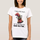 Hipster Rooster Funny Gezegde T-shirt (Voorkant)