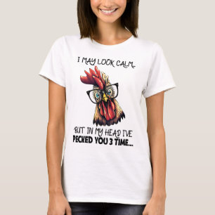 Hipster Rooster Funny Gezegde T-shirt