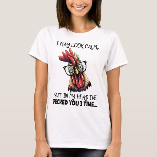 Hipster Rooster Funny Gezegde T-shirt (Voorkant)