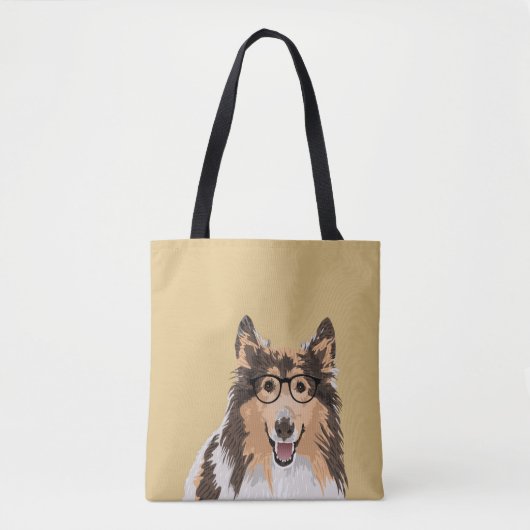 Hipster Rough Collie Canvas tas voor Hondenliefheb (Voorkant)