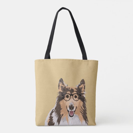 Hipster Rough Collie Canvas tas voor Hondenliefheb (Achterkant)