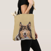 Hipster Rough Collie Canvas tas voor Hondenliefheb (Dichtbij)