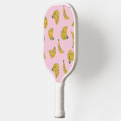 Hipster Roze en Geel Banaan Patroon Pickleball Paddle (Links)