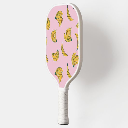 Hipster Roze en Geel Banaan Patroon Pickleball Paddle (Links)