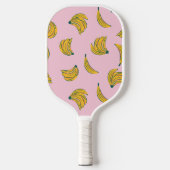 Hipster Roze en Geel Banaan Patroon Pickleball Paddle (Voorkant)