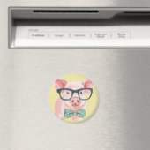 Hipster Roze Varken Magneet (Insitu (Vaatwasser))