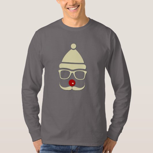 Hipster Rudolph Mustache Mannen T-shirt (Voorkant)