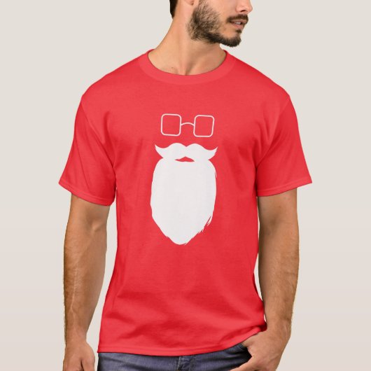 Hipster Santa Bard en bril - Novelty Father C T-shirt (Voorkant)