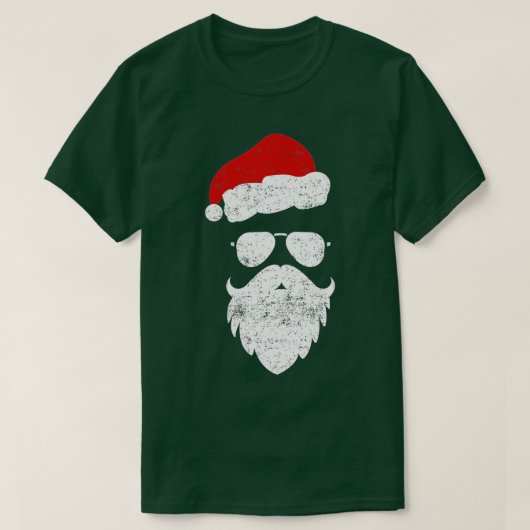 Hipster Santa Beard Aviator Sunbries and Pet-gi T-shirt (Design voorkant)