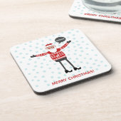 Hipster Santa Bier Onderzetter (Linkerzijde)