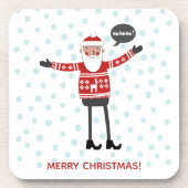 Hipster Santa Bier Onderzetter (Voorkant)