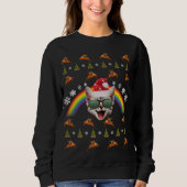 Hipster Santa Cat Christmas T-shirt Funny Xmas Kat (Voorkant)