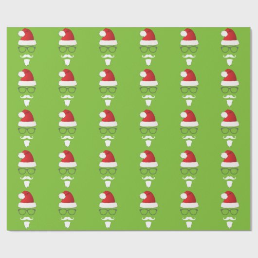 Hipster Santa Claus Cadeaupapier (Vlak)