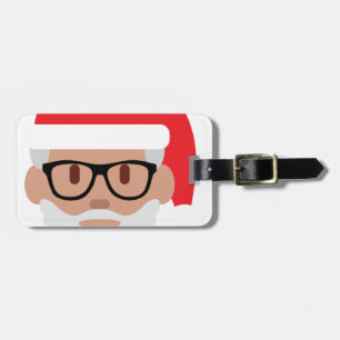 hipster Santa Claus emoji Bagagelabel