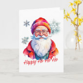 Hipster Santa Claus Kaart (Gele Bloem)