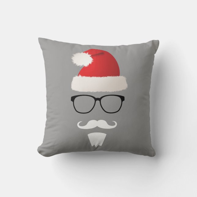 Hipster Santa Claus Kussen (Voorkant)