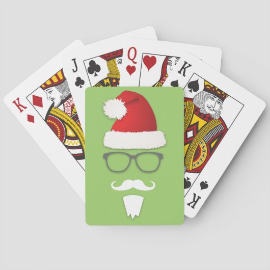 Hipster Santa Claus Pokerkaarten (Achterkant)