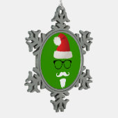 Hipster Santa Claus Tin Sneeuwvlok Ornament (Links)