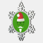 Hipster Santa Claus Tin Sneeuwvlok Ornament (Rechts)