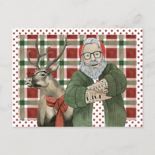 Hipster Santa Collectie Briefkaart (Voorkant)